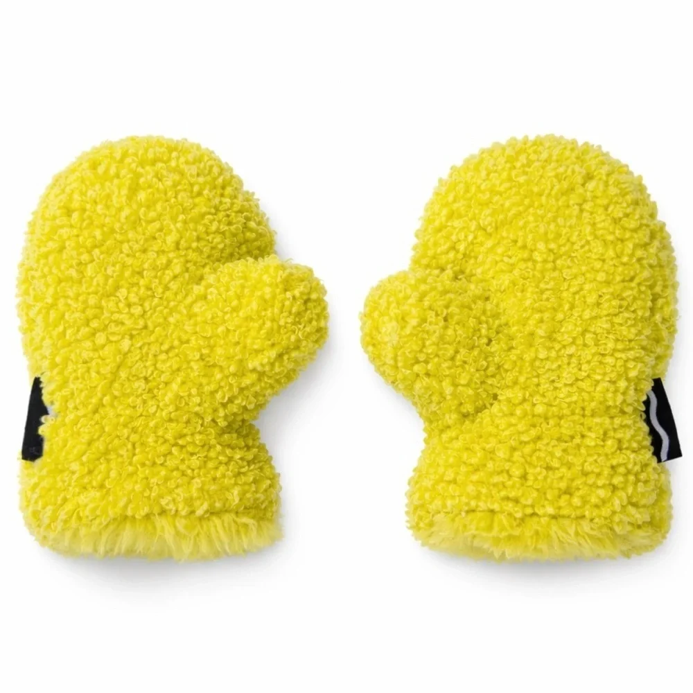 Toddler Neon Green Sherpa Fleece Mittens